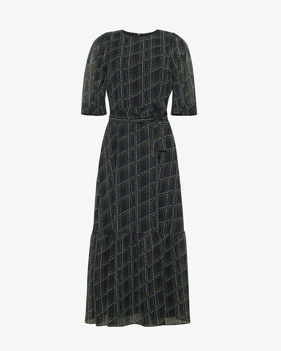 Sophie Tie Waist Midi Dress in Dainty Check sold by Draper James product image thumbnail 4