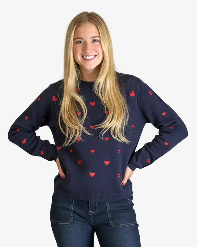 Ditsy Heart Crewneck Sweater sold by Draper James