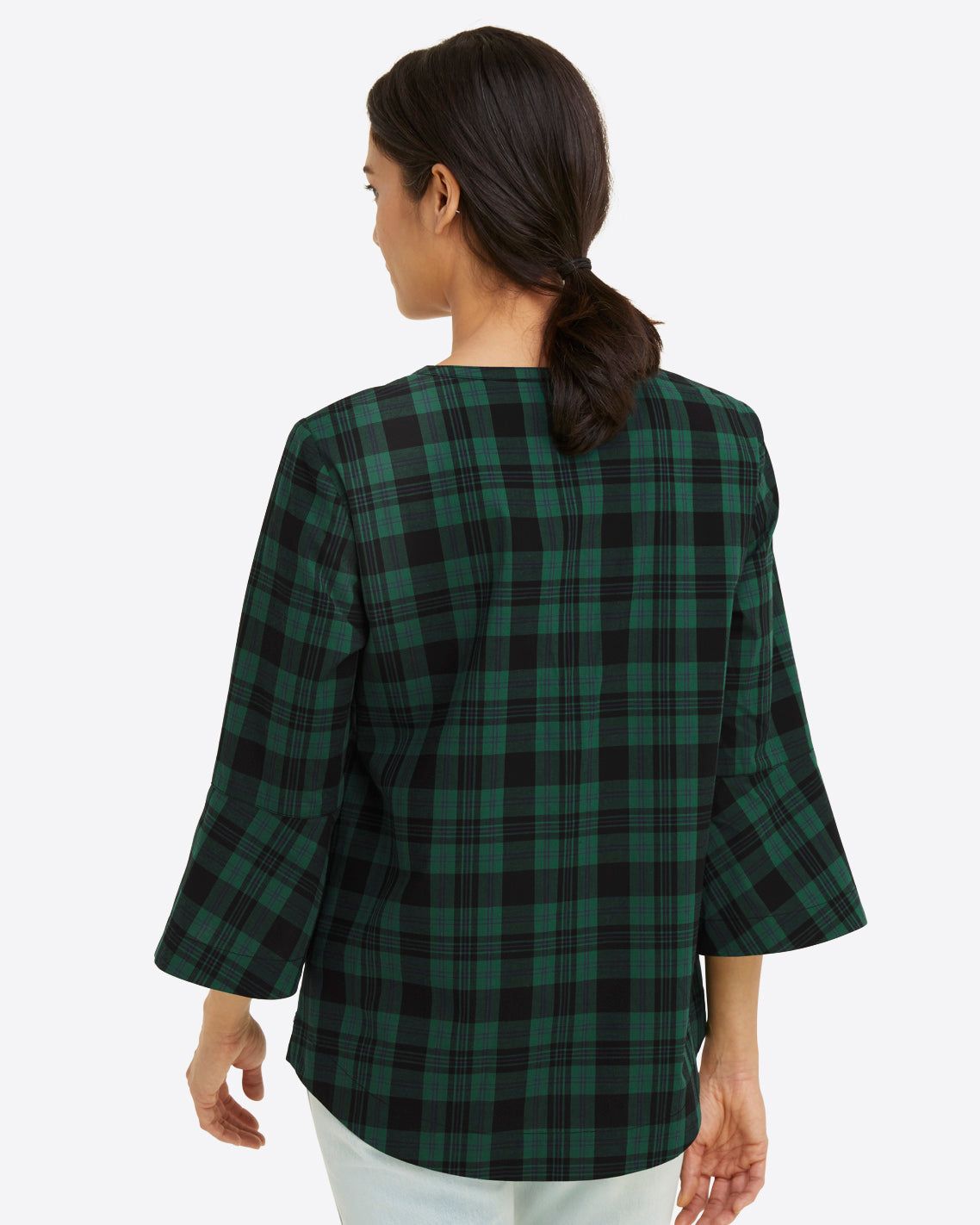 Ruffle Placket Tunic in Blackwatch Plaid sold by Draper James product image thumbnail 4