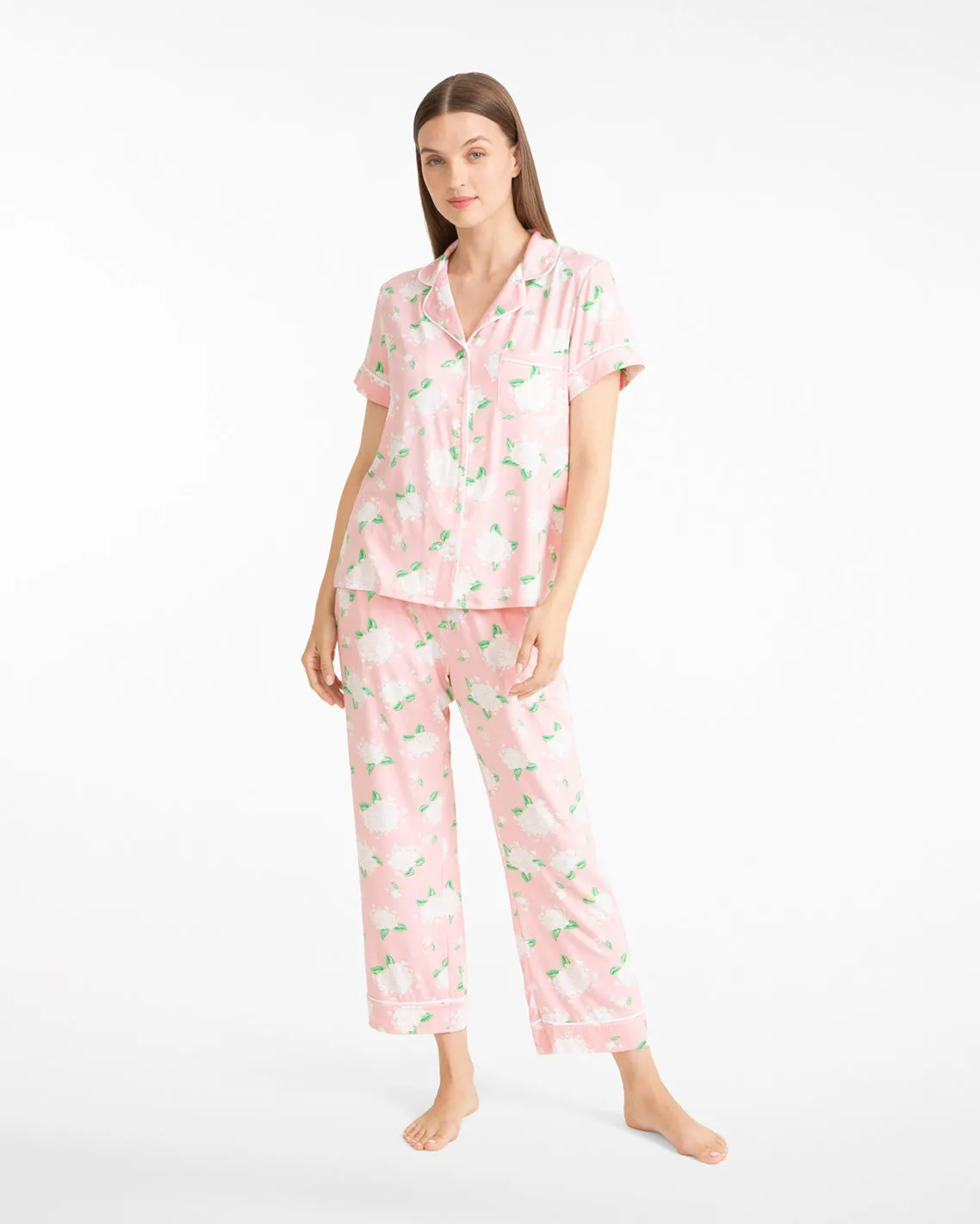 Linda Pajama Set in Hydrangeas sold by Draper James