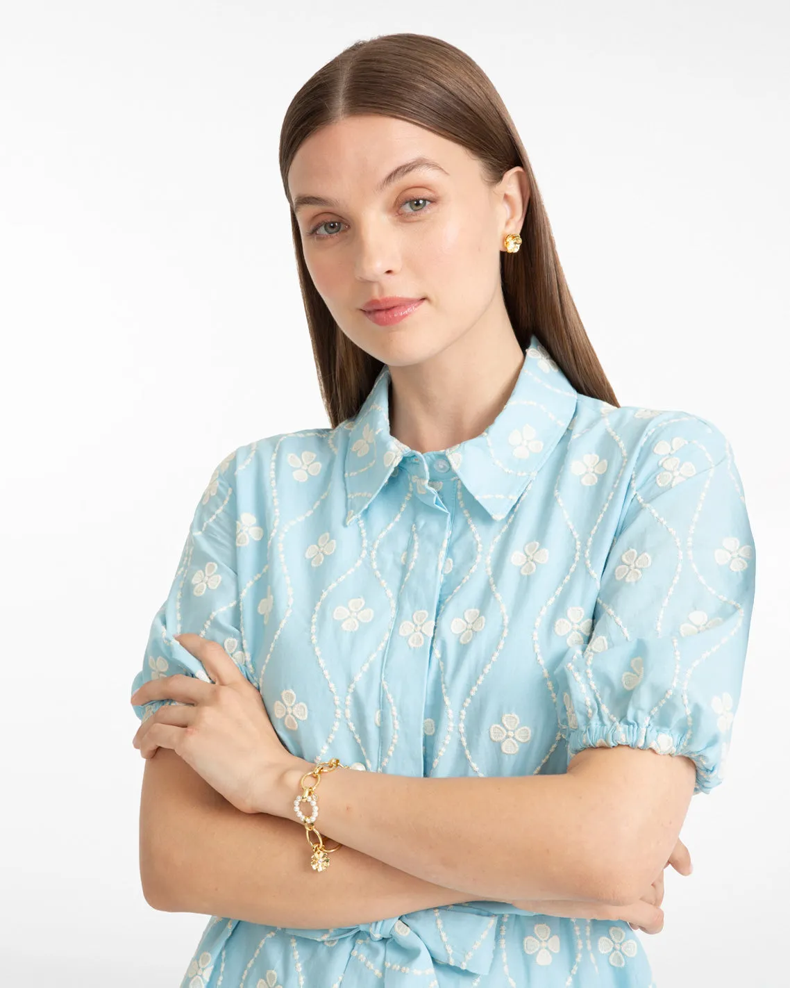 Pearl and Gold Chain Bracelet sold by Draper James