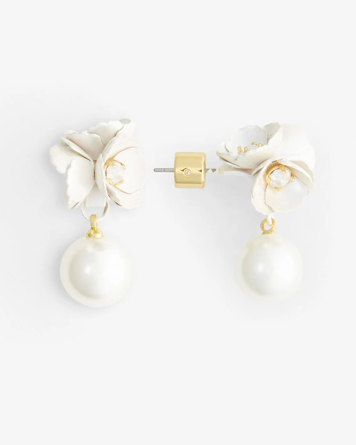 Ruffle Flower Pearl Drop Earrings sold by Draper James product image thumbnail 2