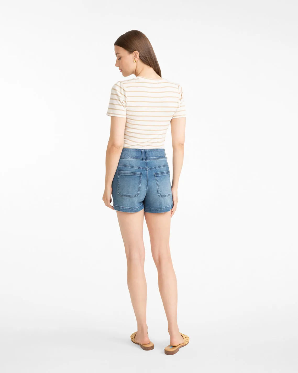 Stripe Crewneck Tee in Ivory sold by Draper James product image thumbnail 3