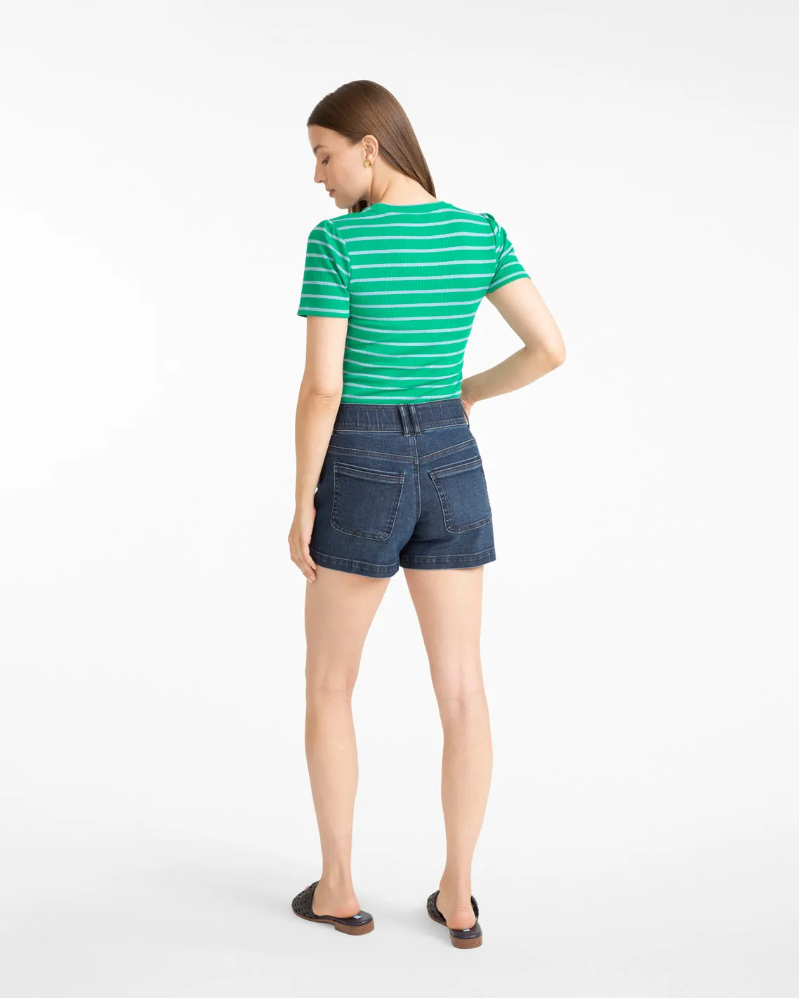 Stripe Crewneck Tee in Green sold by Draper James product image thumbnail 2