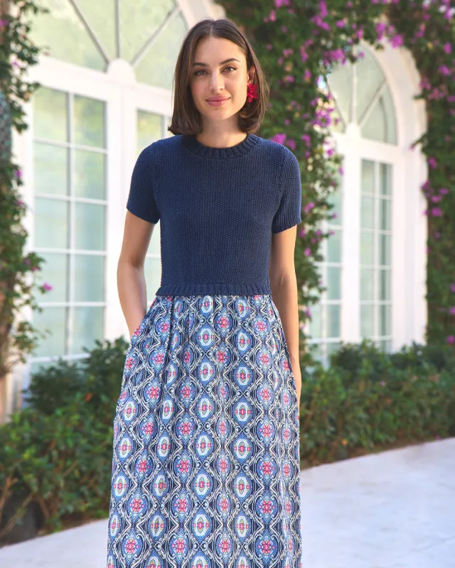 Chiara Mixed Media Midi Dress sold by Draper James