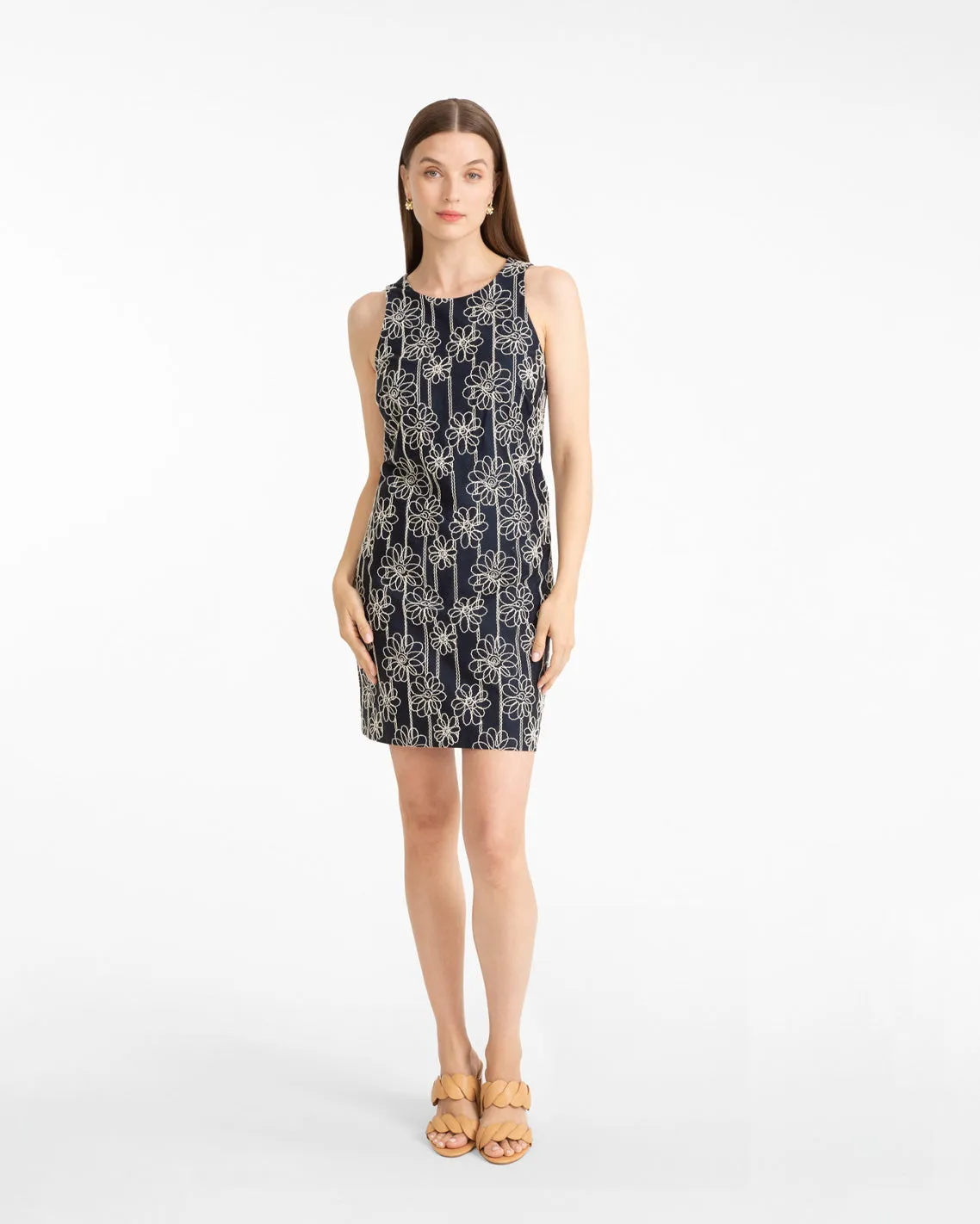 Priscilla Sleeveless Dress in Embroidery sold by Draper James product image thumbnail 2