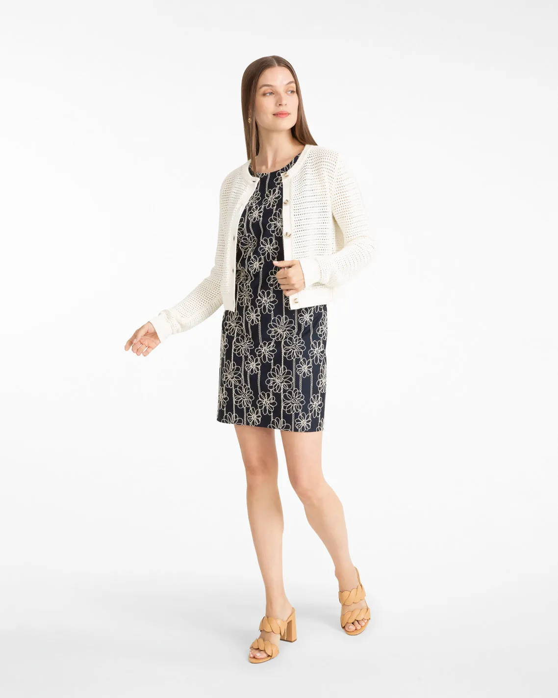 Priscilla Sleeveless Dress in Embroidery sold by Draper James product image thumbnail 4