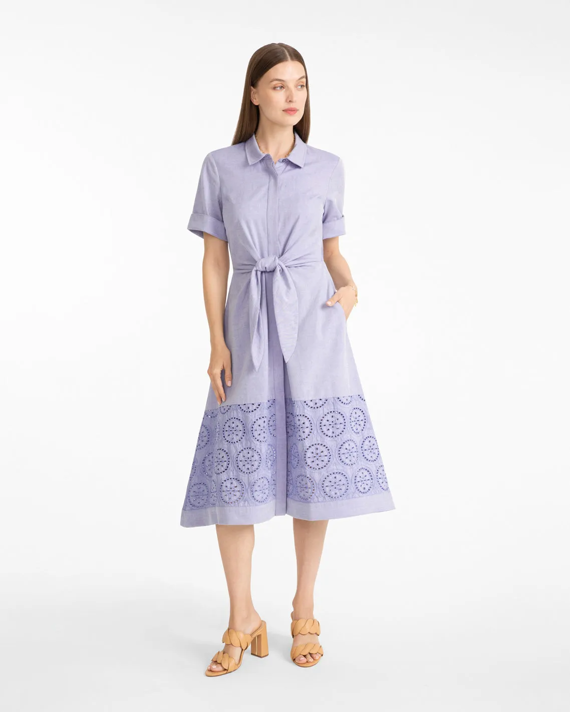Riley Midi Shirtdress in Embroidery sold by Draper James product image thumbnail 2