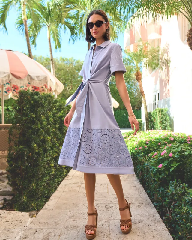 Riley Midi Shirtdress in Embroidery sold by Draper James