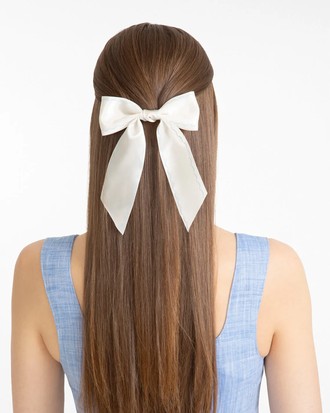 Scallop Embroidery Bow Clip sold by Draper James