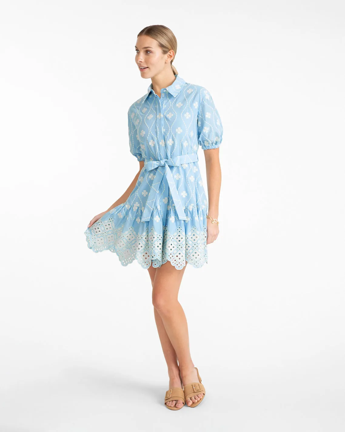 Kallie Mini Dress in Eyelet Embroidery sold by Draper James product image thumbnail 2