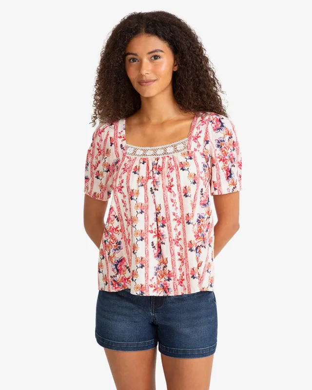 Square Neck Floral Top made by Draper James