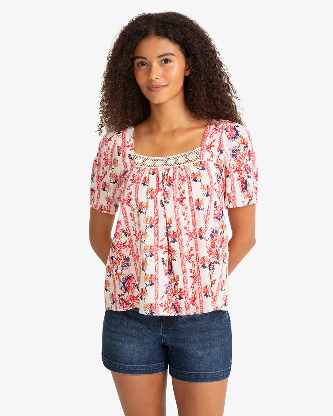 Square Neck Floral Top sold by Draper James