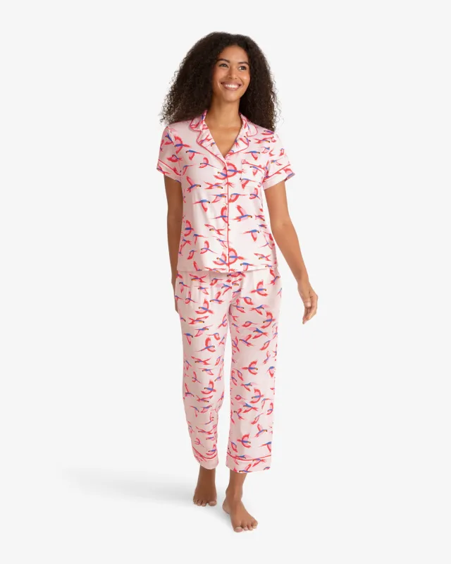 Short Sleeve Linda in Pink Parrot made by Draper James
