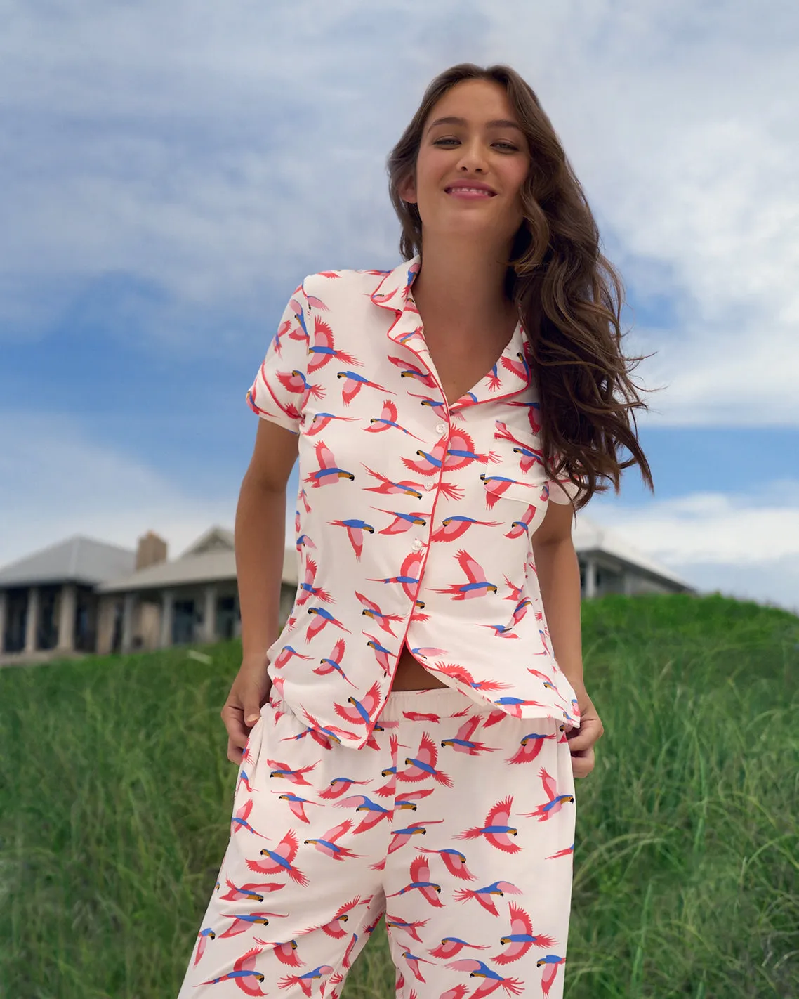 Short Sleeve Linda in Pink Parrot sold by Draper James product image thumbnail 2