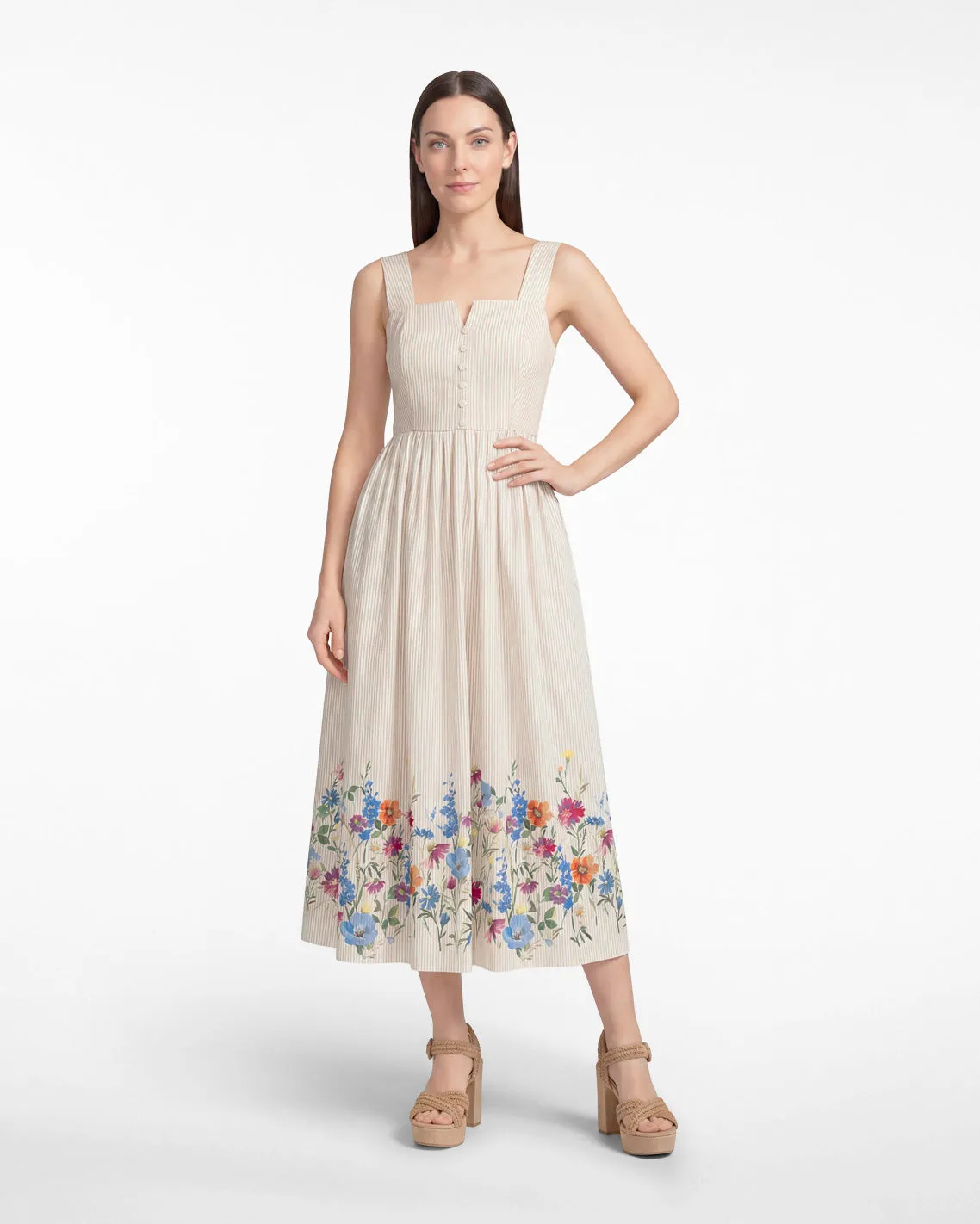 Clarence Midi Dress in Summer Blooms sold by Draper James product image thumbnail 2
