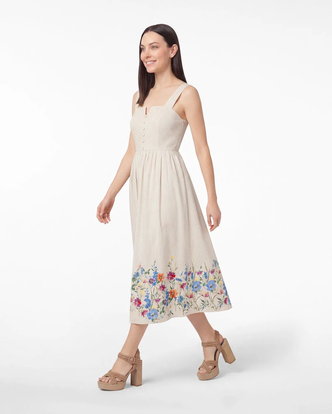 Clarence Midi Dress in Summer Blooms sold by Draper James product image thumbnail 3