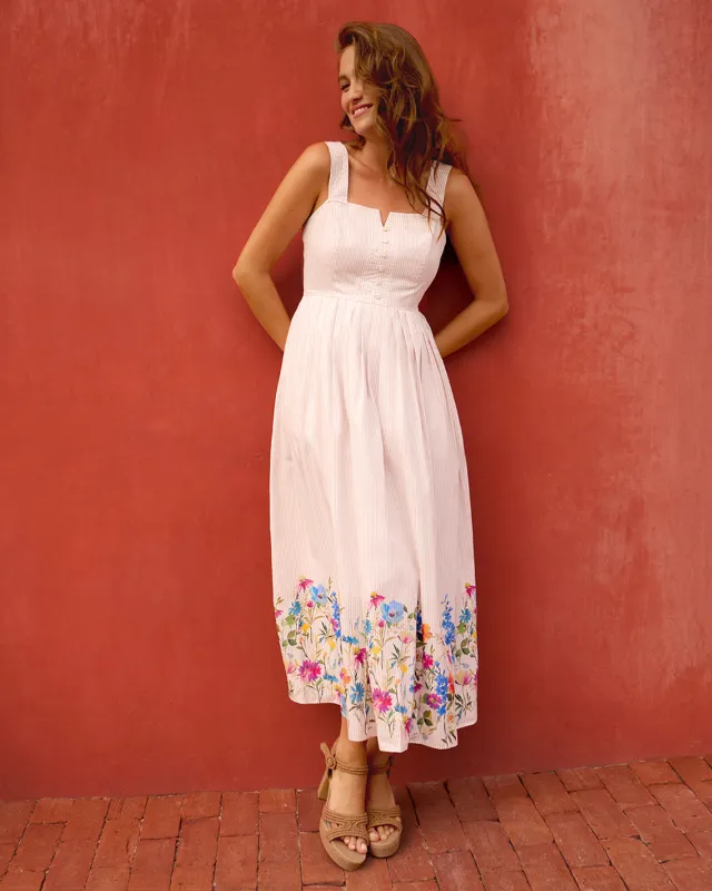 Clarence Midi Dress in Summer Blooms made by Draper James