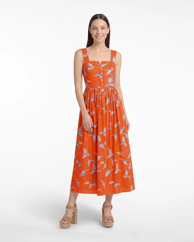 Esme Midi Dress in Parrot Print made by Draper James
