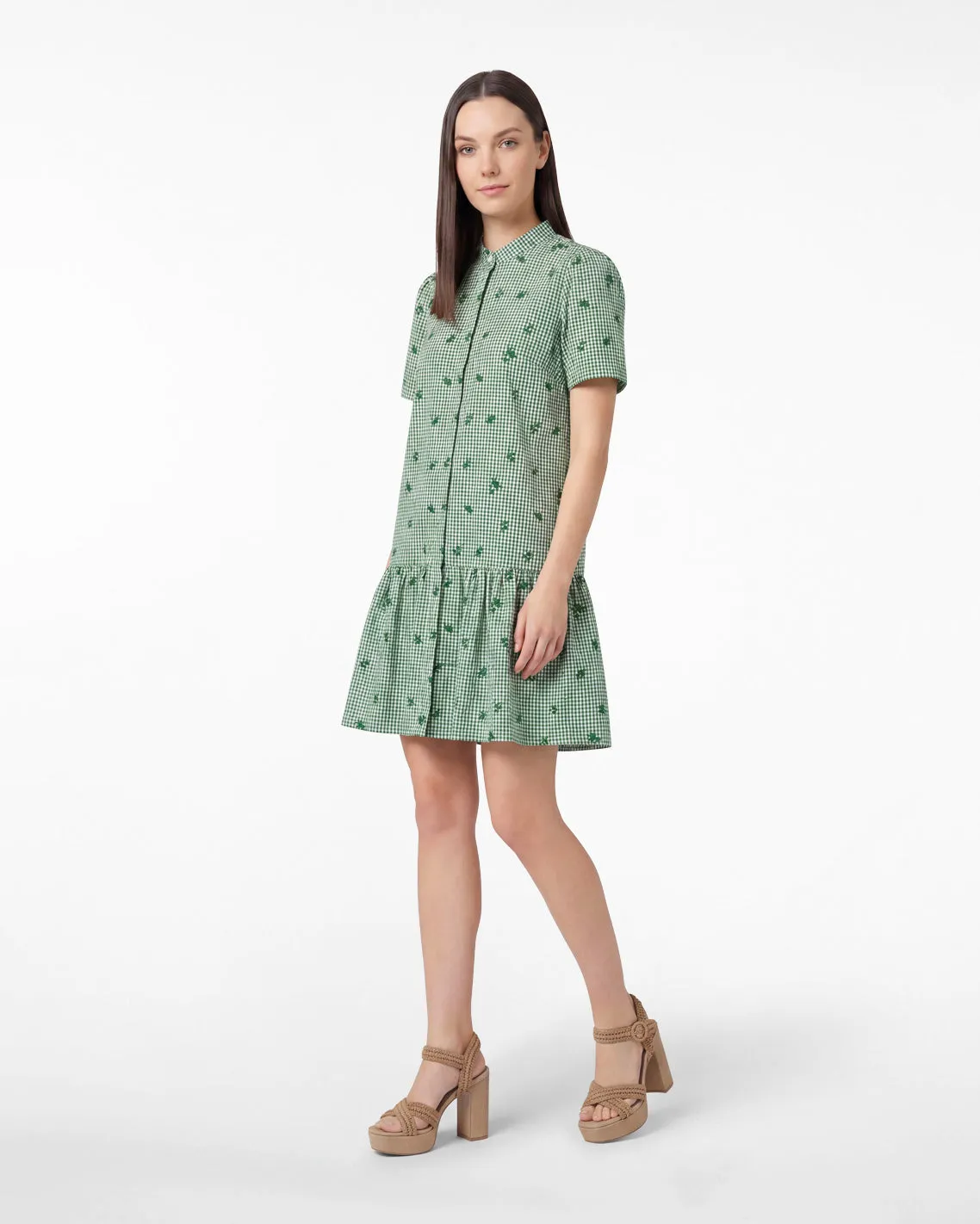 Molly Mini Dress in Green Gingham sold by Draper James product image thumbnail 2
