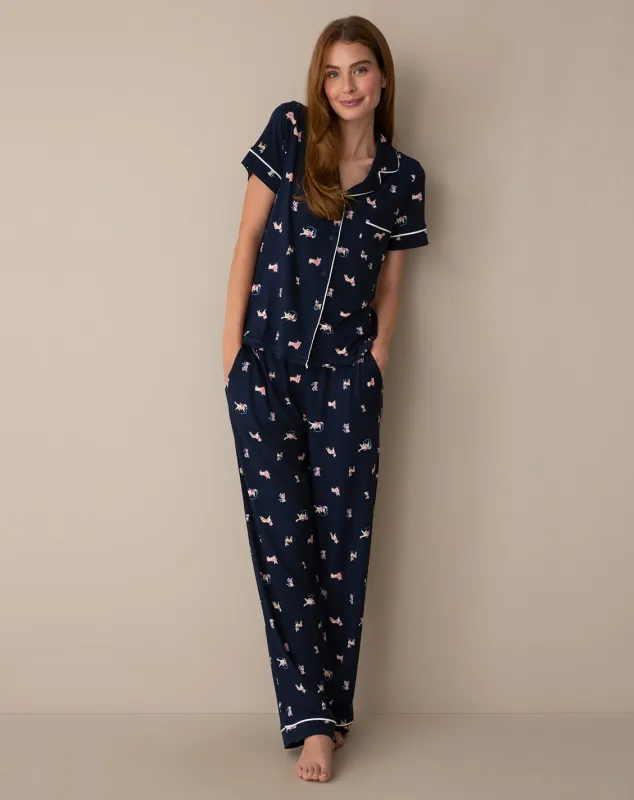 Linda Short-Sleeve Pajama Set in Winter Dog made by Draper James