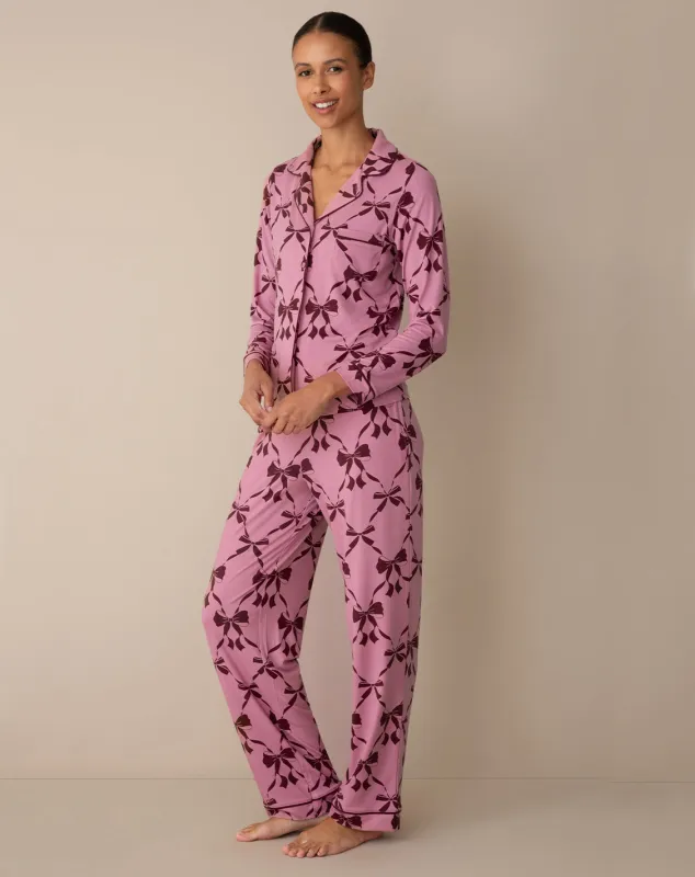 Linda Long–Sleeve Pajama Set in Trellis Bow made by Draper James