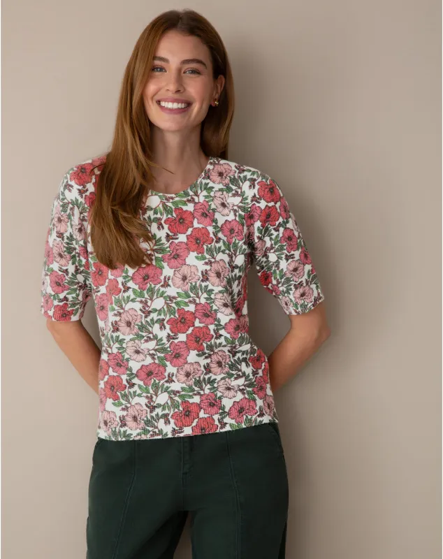 Short-Sleeve Sweater in Floral made by Draper James