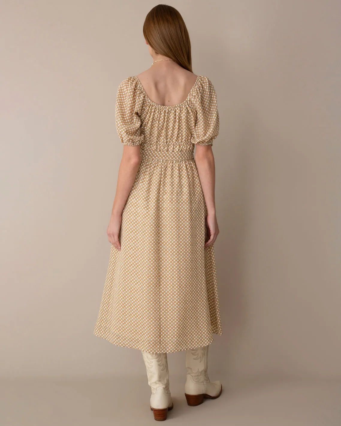 Elouise Midi Dress in Tan/Ivory sold by Draper James product image thumbnail 5