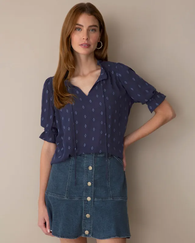 Top in Navy made by Draper James