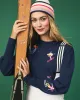 Crewneck Sweater in Embroidered Skier sold by Draper James