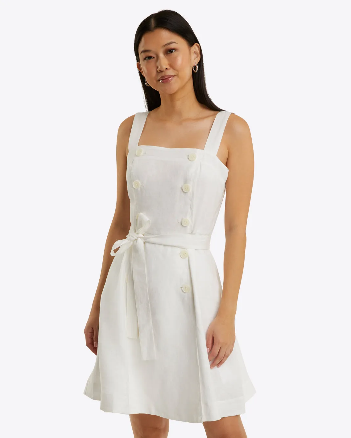 Kylie Love Circle Mini Dress in Linen sold by Draper James