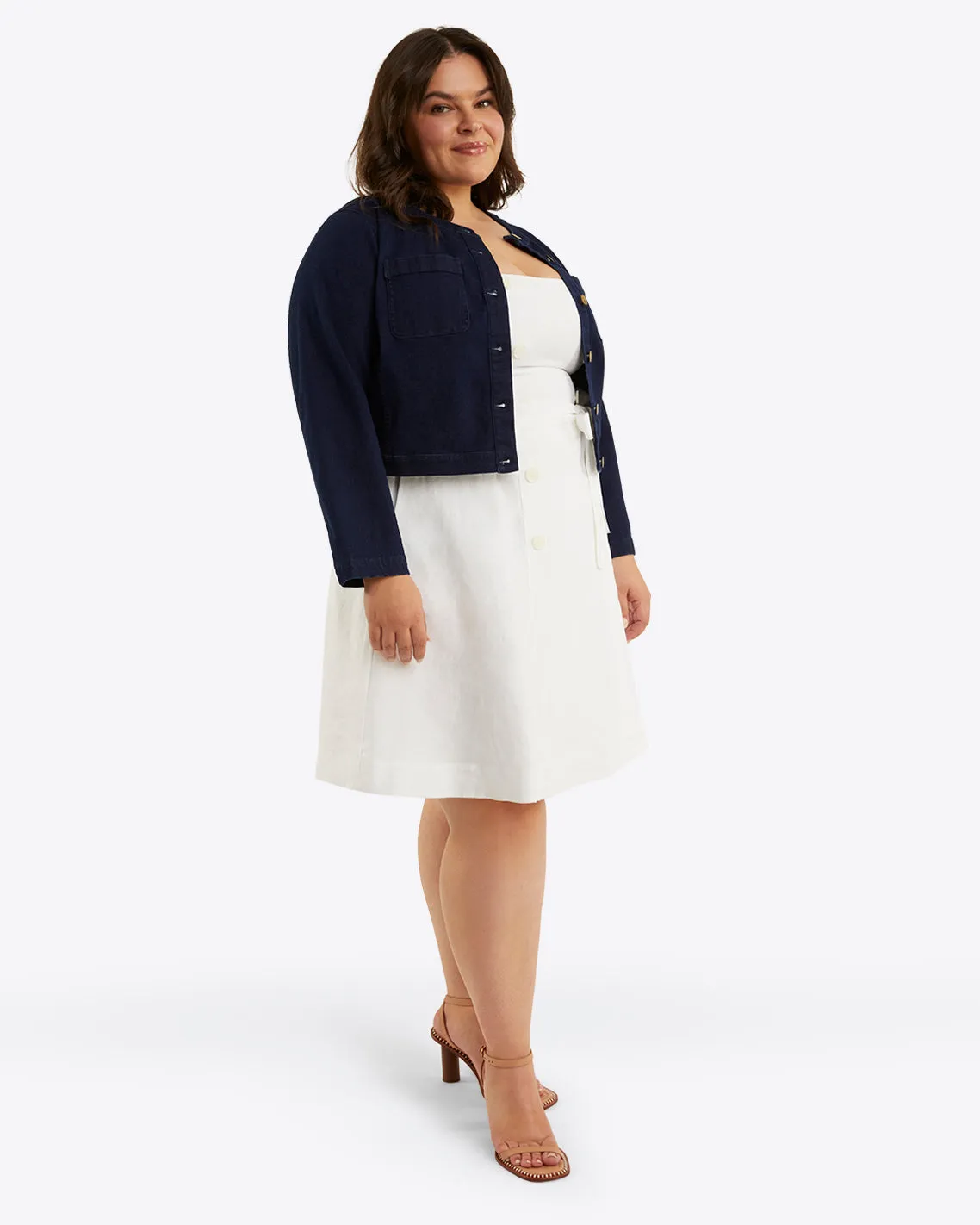 Kylie Love Circle Mini Dress in Linen sold by Draper James product image thumbnail 3