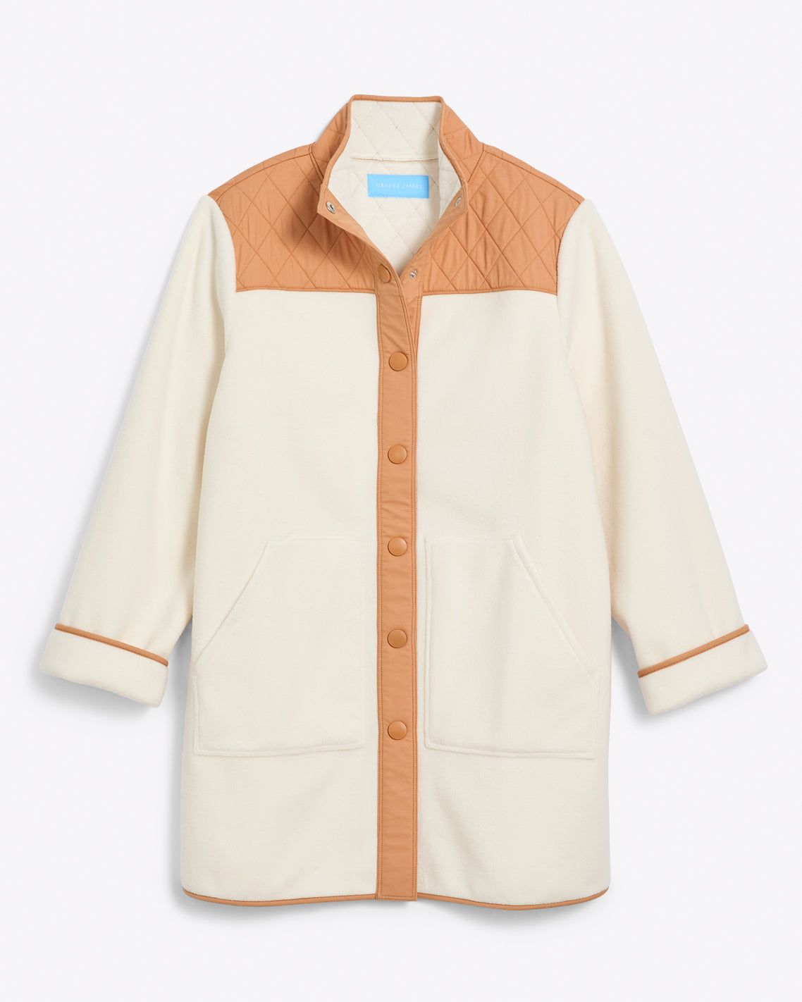 Button Down Fleece Coat in Ivory sold by Draper James product image thumbnail 2
