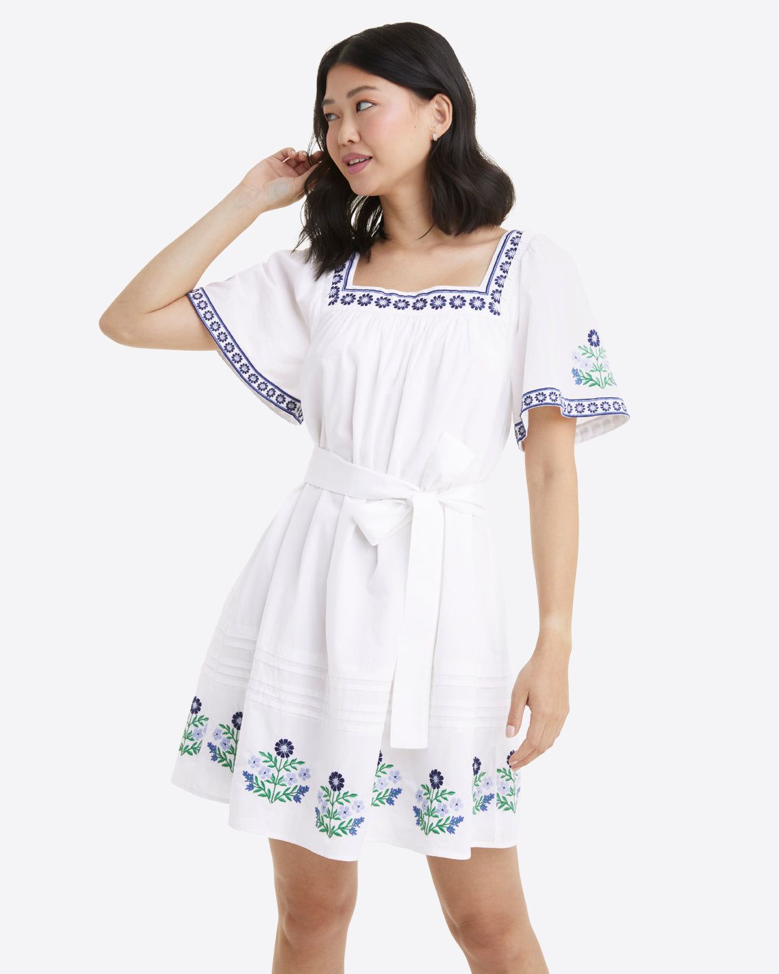 Maren Mini Dress in Floral Embroidery sold by Draper James product image thumbnail 3
