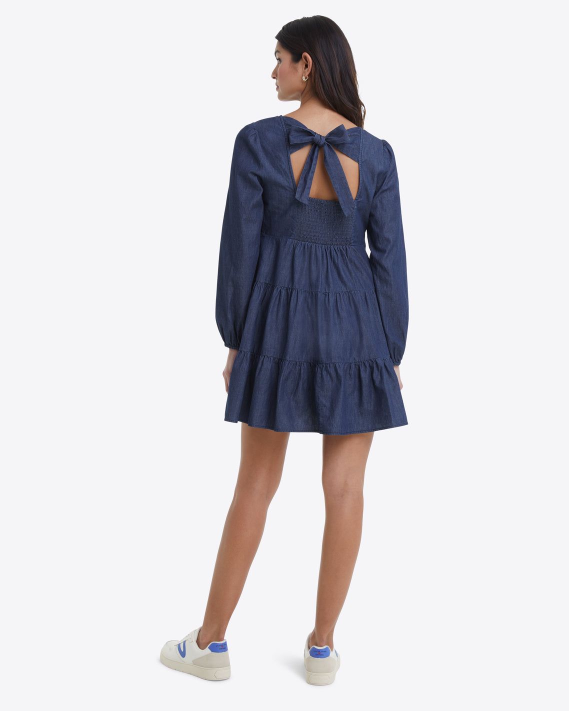 Pam Babydoll Dress in Dark Wash sold by Draper James product image thumbnail 3