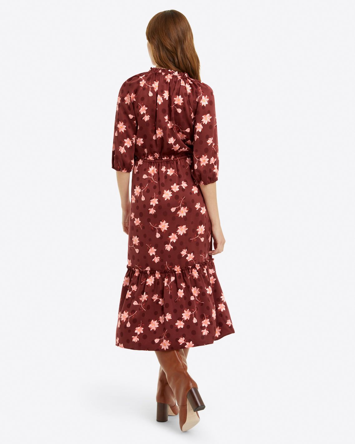 Martina Popover Dress in Magnolia Dot sold by Draper James product image thumbnail 3
