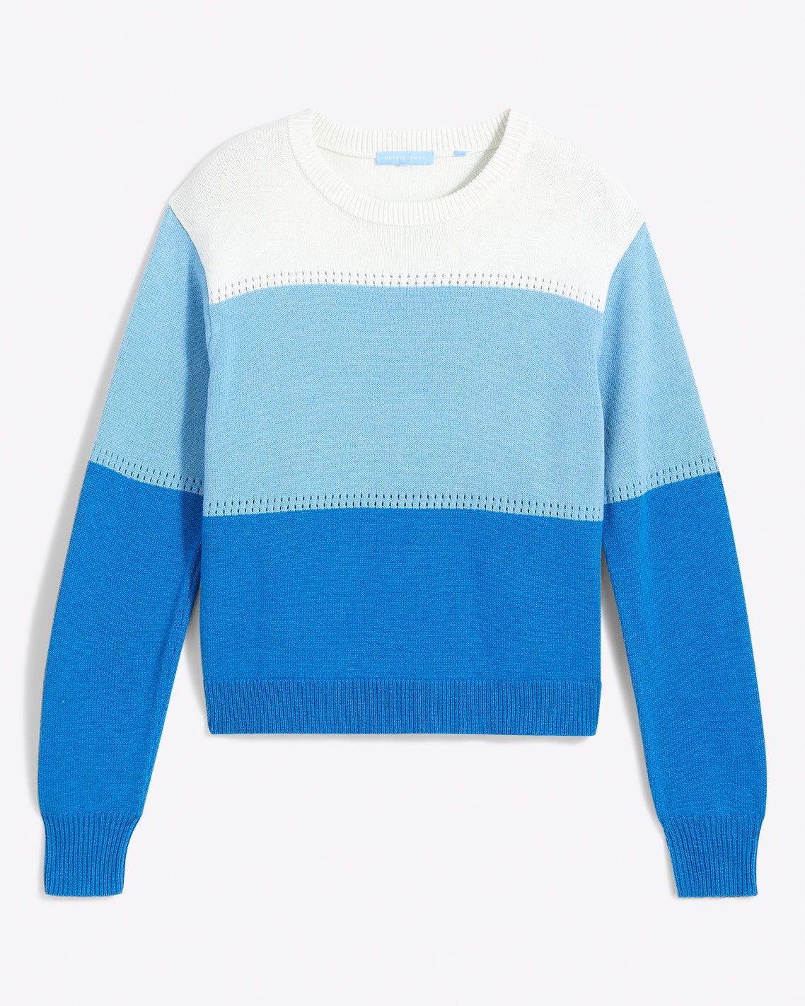 Crewneck Sweater in Blue Colorblock sold by Draper James product image thumbnail 2