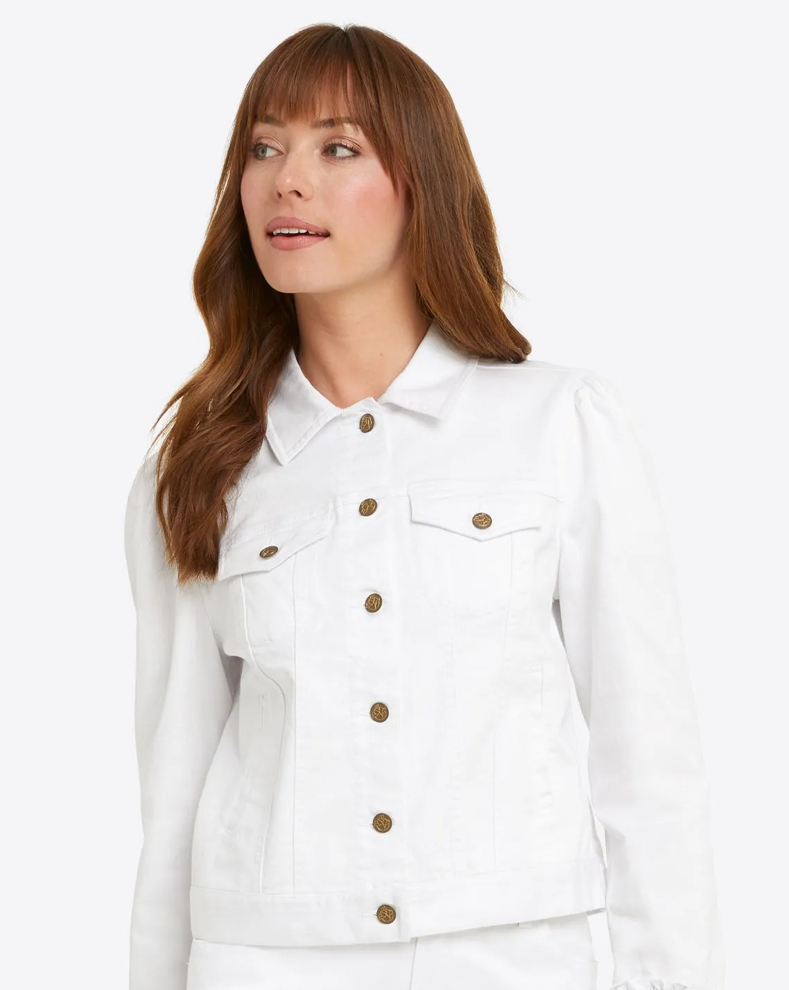 White Denim Jacket sold by Draper James