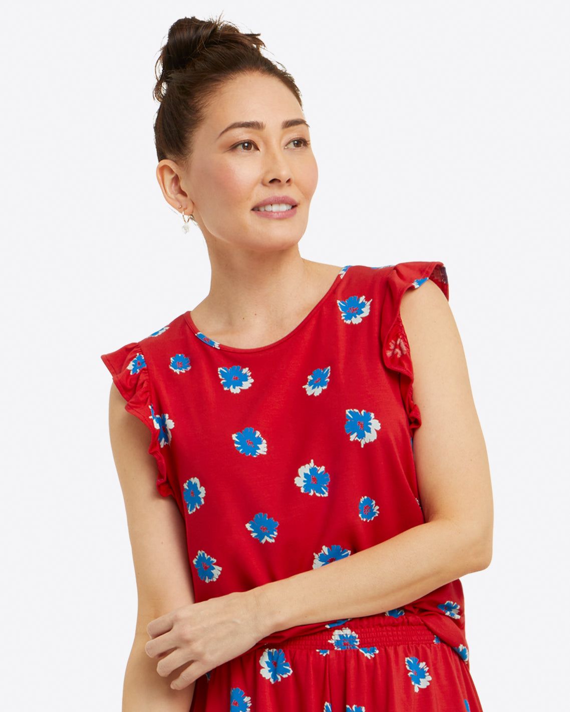 Flutter Sleeve Top in Aster Floral sold by Draper James product image thumbnail 5