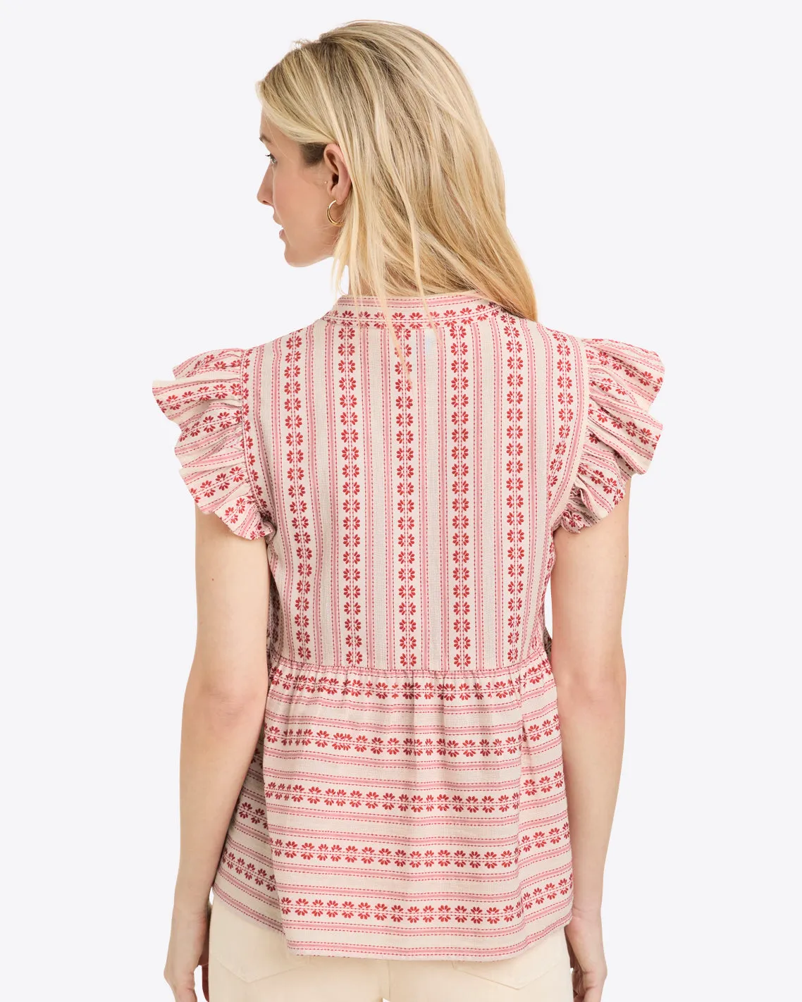 Penelope Top in Dobby Stripe sold by Draper James product image thumbnail 3