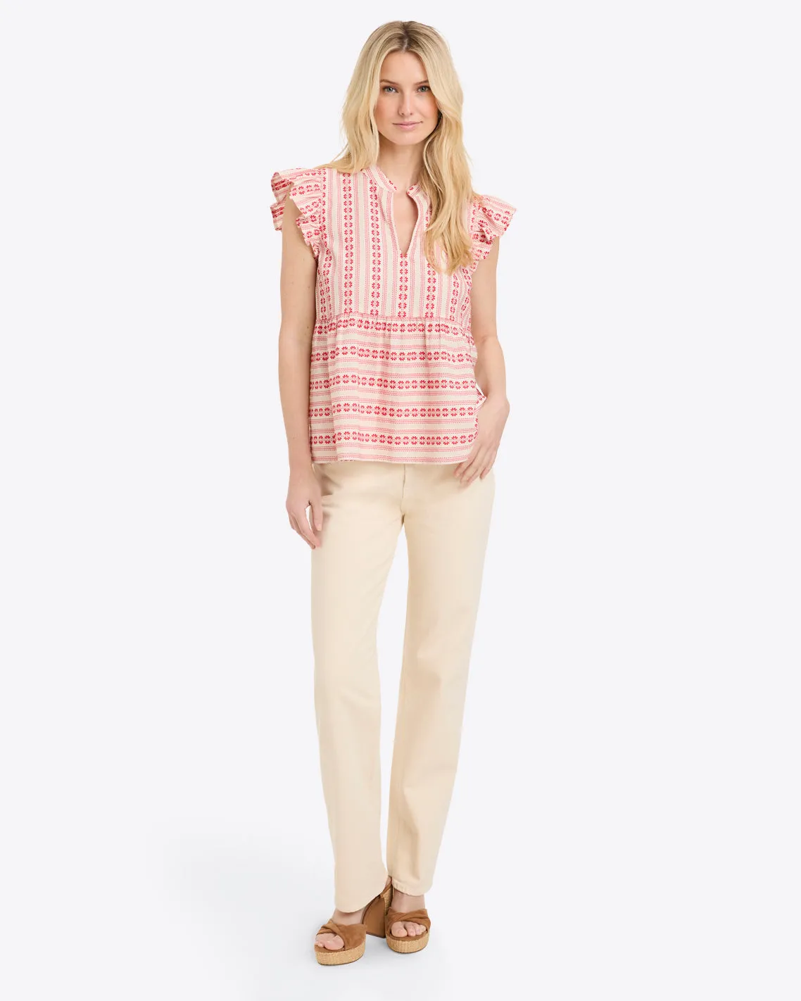 Penelope Top in Dobby Stripe sold by Draper James product image thumbnail 2