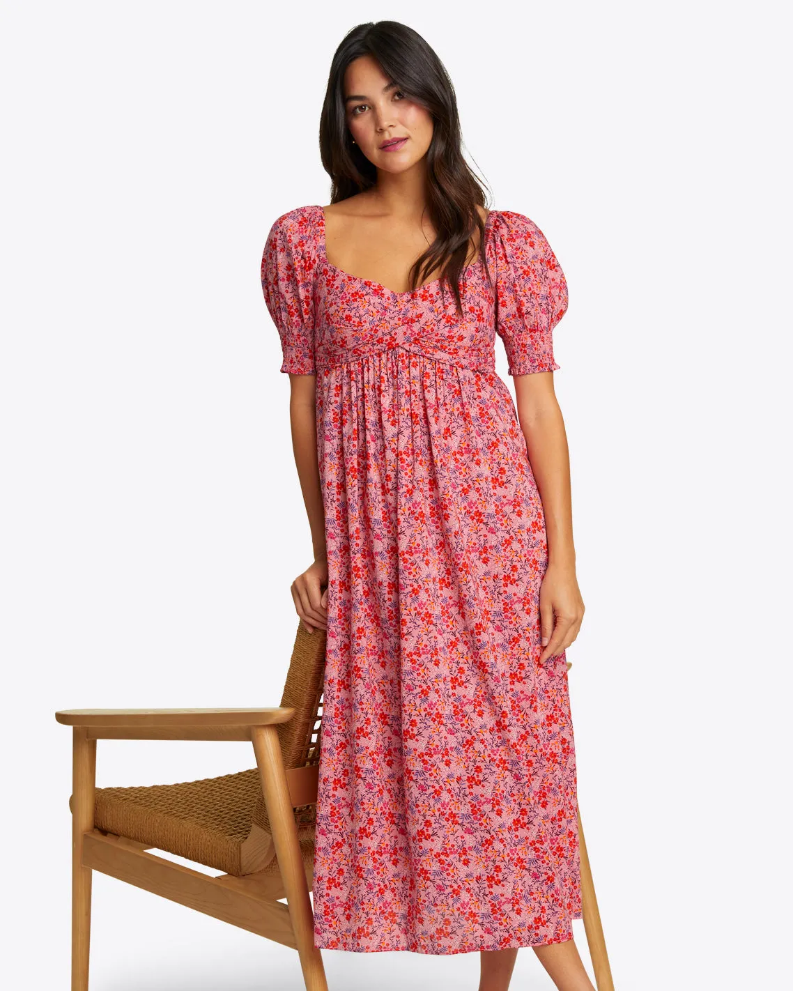 Tye Midi Dress in Pansy Floral sold by Draper James product image thumbnail 4