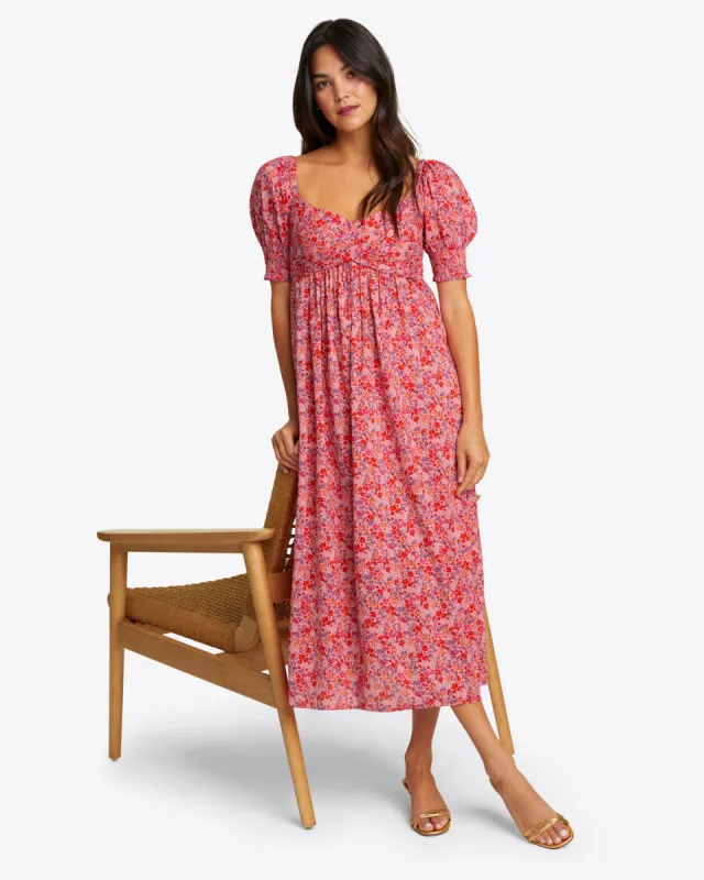 Tye Midi Dress in Pansy Floral sold by Draper James
