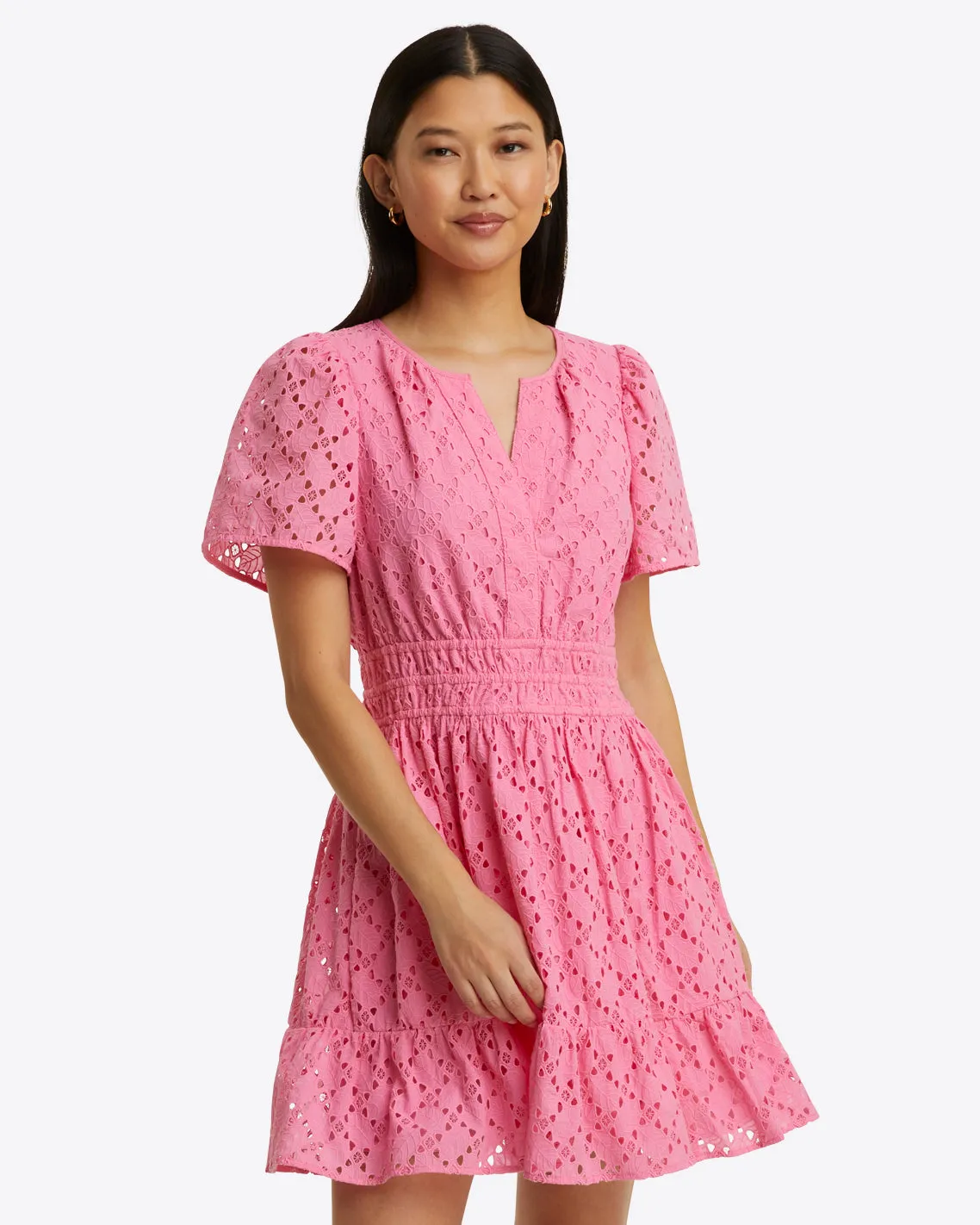 Wilson Mini Dress in Eyelet sold by Draper James