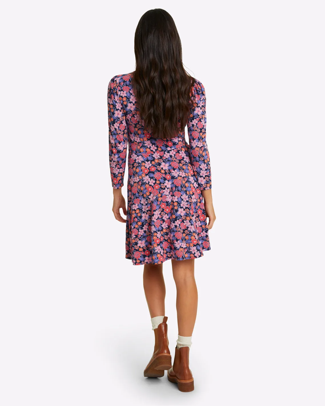 Julia Mini Dress in Abstract Dahlia sold by Draper James product image thumbnail 3