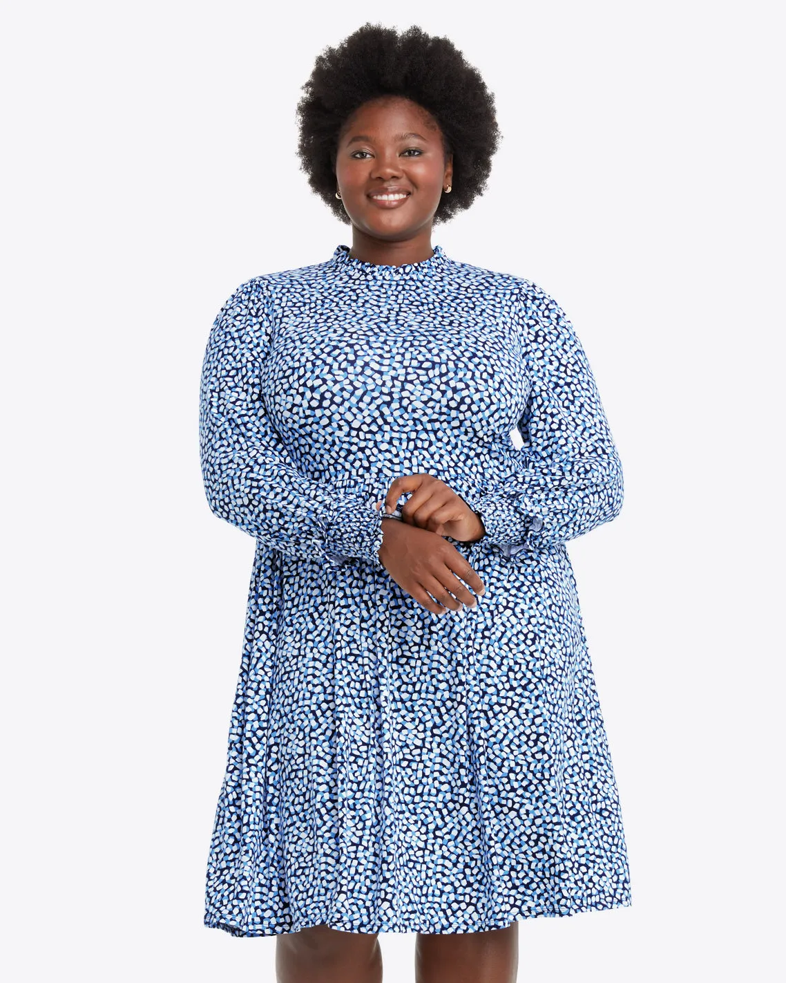 Kitty Dress in Blue Square Dot sold by Draper James product image thumbnail 4