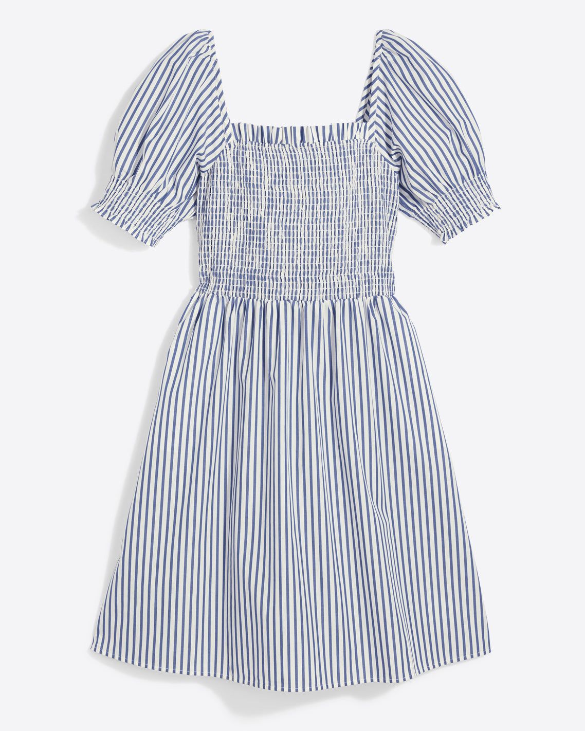 Cam Smocked Dress in Blue Shirting Stripe sold by Draper James product image thumbnail 2