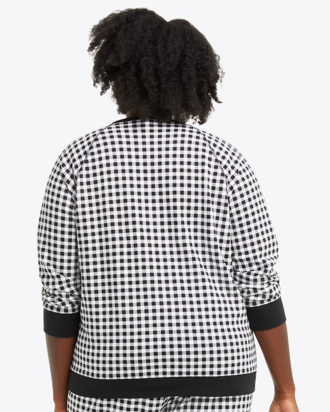 Natalie Sweatshirt in Black Gingham sold by Draper James product image thumbnail 3