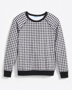 Natalie Sweatshirt in Black Gingham sold by Draper James