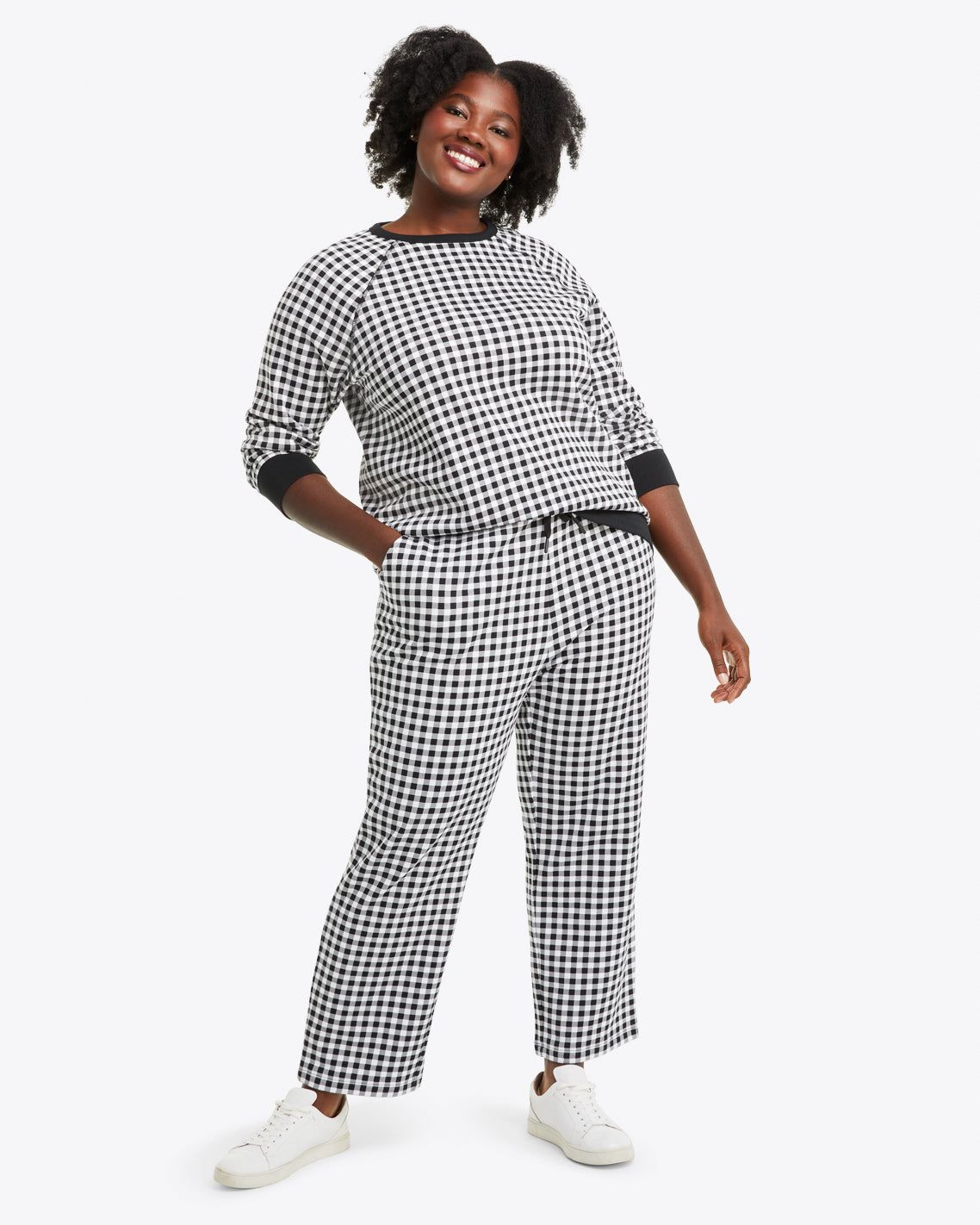 Natalie Sweatshirt in Black Gingham sold by Draper James product image thumbnail 4